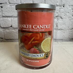 YANKEE CANDLE‎ STRAWBERRY LEMON ICE Two-Wick 22 oz Candle TESTED WICK